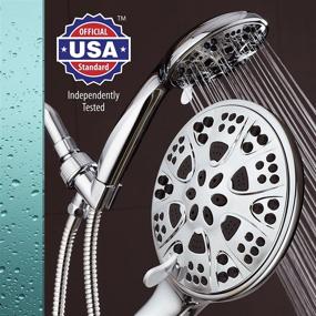 img 3 attached to 💦 AquaDance Chrome Giant 5-inch Handheld Shower Head- 6 Settings, High Pressure, with Hose for Ultimate Shower Spa - Independently Tested to Exceed US Quality and Performance Standards