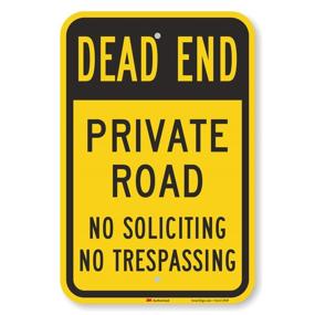 img 4 attached to 🚫 Keep Unwanted Visitors Away: Private Road No Soliciting Trespassing Sign