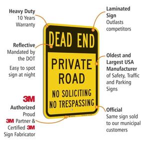 img 1 attached to 🚫 Keep Unwanted Visitors Away: Private Road No Soliciting Trespassing Sign