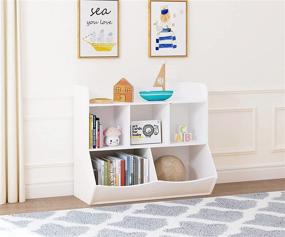 img 3 attached to UTEX Toy Storage Organizer with Bookcase: A Multifunctional Solution for Kids' Play Room and Bedroom