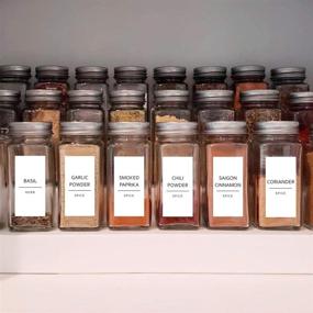 img 1 attached to Organize Your Spice Rack with Talented Kitchen's 140 Preprinted Minimalist Black Text Spice Jar Labels