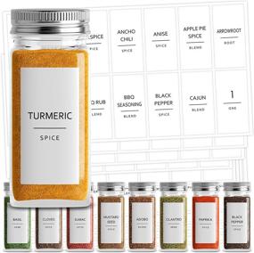 img 4 attached to Organize Your Spice Rack with Talented Kitchen's 140 Preprinted Minimalist Black Text Spice Jar Labels