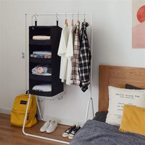 img 2 attached to 🧺 GRANNY SAYS 4-Shelf Hanging Organizer for Closet Storage, Space Saver in Black (2-Pack)