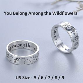 img 2 attached to Wildflower Floral Ring: 925 Sterling Silver Band Jewelry Gift for Her/Him - Ideal for Wedding, Engagement, Birthday, Promise - Customize with Engraving
