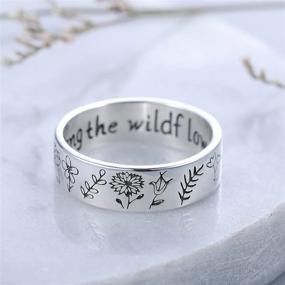 img 3 attached to Wildflower Floral Ring: 925 Sterling Silver Band Jewelry Gift for Her/Him - Ideal for Wedding, Engagement, Birthday, Promise - Customize with Engraving