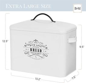 img 3 attached to 🏡 Farmhouse Bread Box - Extra Large Bread Storage Container for Kitchen Counter, Holds 2+ Loaves, Vintage Style Organizer for Rustic and Vintage Kitchen Decor