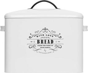 img 4 attached to 🏡 Farmhouse Bread Box - Extra Large Bread Storage Container for Kitchen Counter, Holds 2+ Loaves, Vintage Style Organizer for Rustic and Vintage Kitchen Decor