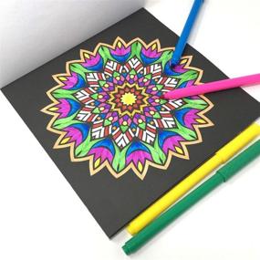 img 1 attached to 🎨 Mandala Coloring Books Set with 24 Colorful Markers and 70 Relaxing Coloring Pages: Thick Paper Mandalas Bundle