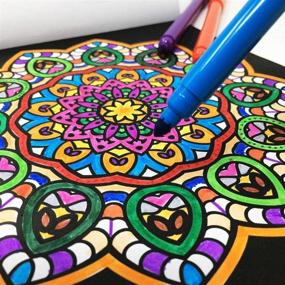 img 3 attached to 🎨 Mandala Coloring Books Set with 24 Colorful Markers and 70 Relaxing Coloring Pages: Thick Paper Mandalas Bundle