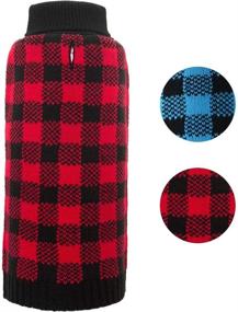 img 3 attached to 🐶 PUPTECK Dog Sweater: Plaid Style Pet Winter Knitwear for Warmth