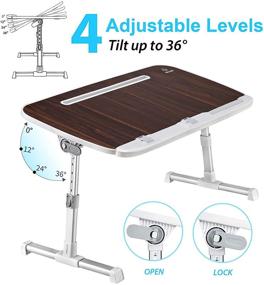 img 3 attached to 🛏️ IM LIVE WT01 Lap Desk for Bed - Adjustable Wood Laptop Table with iPad Stand/Holder - Lap Tray for Kids & Adults in Bed, Couch, Sofa & Office