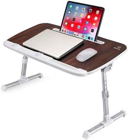 img 4 attached to 🛏️ IM LIVE WT01 Lap Desk for Bed - Adjustable Wood Laptop Table with iPad Stand/Holder - Lap Tray for Kids & Adults in Bed, Couch, Sofa & Office