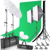 neewer complete photography studio kit: 8.5x10ft backdrop stand with 6x9ft background, 900w led softbox and umbrellas lighting - perfect for product portrait photography and video shooting logo