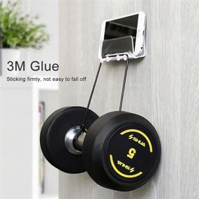 img 3 attached to 📱 Smartphone Wall Mount with Key Hooks, Adhesive Bedside Shelf and Kitchen Wall Mount Shower - Ideal for Bedroom, Kitchen, Living Room - Pack of 2