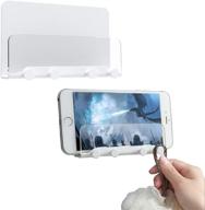 📱 smartphone wall mount with key hooks, adhesive bedside shelf and kitchen wall mount shower - ideal for bedroom, kitchen, living room - pack of 2 логотип