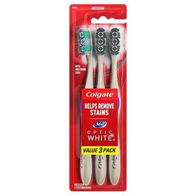 img 1 attached to 🦷 Enhance Your Smile with Colgate 360 Degree Optic White Whitening Toothbrush – Medium, 3 Count