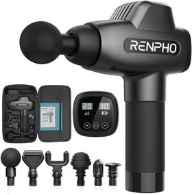 img 4 attached to 💆 RENPHO Percussion Massage Gun - Powerful Deep Tissue Massager with 20 Speeds, Quiet Operation, 6 Massage Heads - Ideal for Athletes, Back, Neck, Shoulder Relaxation - for Home, Gym Use, and More