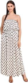 img 4 attached to 👗 BoheeWohee Women's Bohemian Rayon Strapless Printed Flowy Maxi Dress: Perfect for Party and Summer