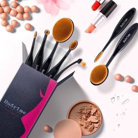 img 3 attached to New 7pcs Black Oval Toothbrush Makeup Brush Set by Duorime - Ideal for Cream Contour, Powder, Concealer, Foundation, Eyeliner, and Cosmetics Application Tool…