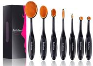 new 7pcs black oval toothbrush makeup brush set by duorime - ideal for cream contour, powder, concealer, foundation, eyeliner, and cosmetics application tool… logo