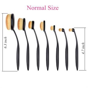 img 1 attached to New 7pcs Black Oval Toothbrush Makeup Brush Set by Duorime - Ideal for Cream Contour, Powder, Concealer, Foundation, Eyeliner, and Cosmetics Application Tool…