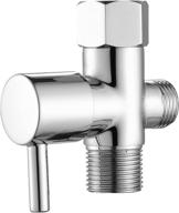 🚽 chrome t valve with shut-off, t adapter for toilet - bidet attachment for toilet logo