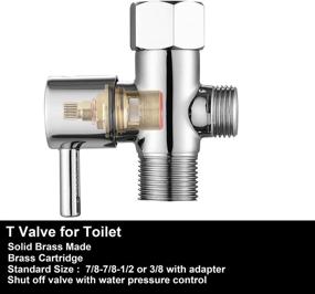 img 1 attached to 🚽 Chrome T Valve with Shut-off, T Adapter for Toilet - Bidet Attachment for Toilet