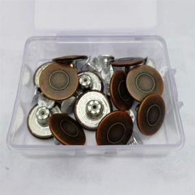 img 2 attached to 🔴 G-Sunny 12 Sets 18mm Metal Snap Buttons Replacement Kit with Rivets and Plastic Storage Box - Red Bronze Jeans Buttons