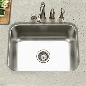 img 3 attached to Houzer Eston STS-1300-1 Undermount Stainless Steel Single Bowl Kitchen Sink, 18 Gauge