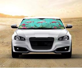 img 3 attached to 🦩 Автомобильная защитная шторка DPIST для лобового стекла с изображением фламинго: идеальная защита для сохранения прохлады и предотвращения солнечных ожогов в вашем автомобиле.
