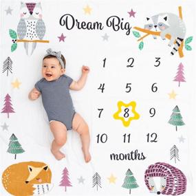 img 2 attached to 🧺 Monthly Milestone Organic Baby Blanket - Nursery Bedding in Kids' Home Store