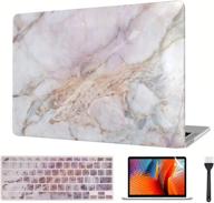 📦 complete marble hard shell cover set for macbook air 13 inch (2010-2017) - keyboard cover, screen protector - elegant marble design - compatible with model a1369/a1466 (no touch id) logo
