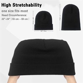 img 2 attached to Unisex Black Beanie Hat - Winter Warm Knit Cap for Men and Women - Cuffed Skull Cap - Daily Beanie Gift