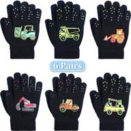 gloves stretch fingers knitted winter logo
