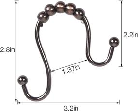img 3 attached to 🚿 Mold-Proof Bathroom Shower Curtain Hooks Durable Double Glide Shower Rings, Set of 12