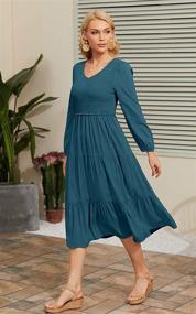 img 3 attached to Annebouti Sleeve Pleated Ruffle Smocked Women's Clothing and Dresses