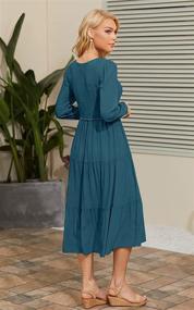 img 2 attached to Annebouti Sleeve Pleated Ruffle Smocked Women's Clothing and Dresses