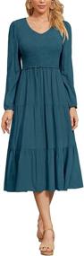 img 4 attached to Annebouti Sleeve Pleated Ruffle Smocked Women's Clothing and Dresses