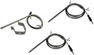 premium burnt end paper replacement temperature probes for wireless bbq/oven thermometers - cappec, igrill, thermopro and more - ambient & meat probe set (x2) with clip логотип