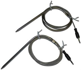 img 1 attached to Premium Burnt End Paper Replacement Temperature Probes for Wireless BBQ/Oven Thermometers - Cappec, iGrill, Thermopro and More - Ambient & Meat Probe Set (x2) with Clip