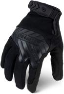 🧤 ironclad command tactical pro touch screen gloves - conductive palm and fingers, all-purpose, multi-colored, performance fit, machine washable - size options: s, m, l, xl, xxl (1 pair, black, large) logo