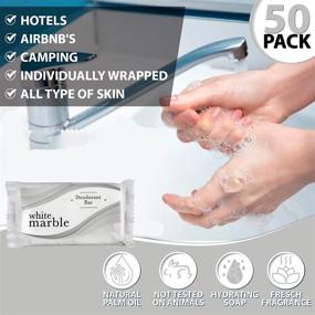 img 1 attached to 🧼 DIAL Hotel Bar Soap - Travel Size Moisturizing Bath Soaps - Individually Wrapped Sachets for Hotels, Rentals, Camping - Bulk Pack of 50 White Bars - Mild & Fresh Scent