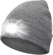 🧢 abbicen beanie hat with built-in light: usb rechargeable winter knit headlight for enhanced visibility logo