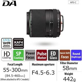 img 3 attached to 📷 Pentax HD DA 55-300mm f/4.5-6.3 ED PLM WR RE Lens: Ultimate Long Zoom Performance for Professional Photographers