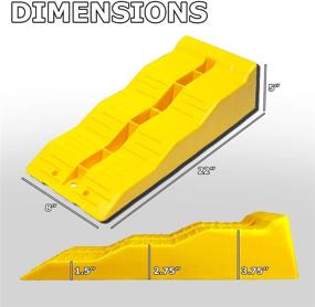 img 1 attached to VaygWay Leveling Ramp Car RV - Camper Trailer Leveler Wheel Chock: Stabilize Uneven Ground with Yellow Auto Blocks - 2 Pack