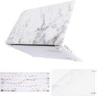 mosiso macbook air 13 inch case (models: a1369 & a1466, older version 2010-2017 release), white marble pattern hard shell case with keyboard cover and screen protector logo