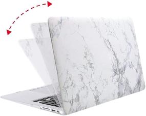 img 2 attached to MOSISO MacBook Air 13 inch Case (Models: A1369 & A1466, Older Version 2010-2017 Release), White Marble Pattern Hard Shell Case with Keyboard Cover and Screen Protector