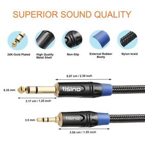 img 2 attached to 🎧 TISINO 3.5mm to 1/4 Stereo Cable and Adapter Aux Cord for Guitar, Keyboard Piano, Laptop, Home Theater Devices, Speaker and Amplifiers - Nylon Braid 3ft