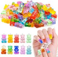 🐻 10 colorful 3d gummy resin bear nail charms for nail art & jewelry making - 40pcs: shiny resin nail charms logo