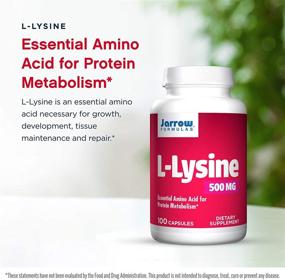 img 2 attached to 💊 Jarrow Formulas L-Lysine 500 mg - Essential Amino Acid for Protein Metabolism - 100 Capsules, up to 100 Servings